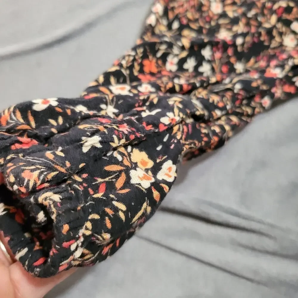 Old Navy Jumpsuits Girls Size 18 Months Black Floral Sleeveless Ruffle One Piece
